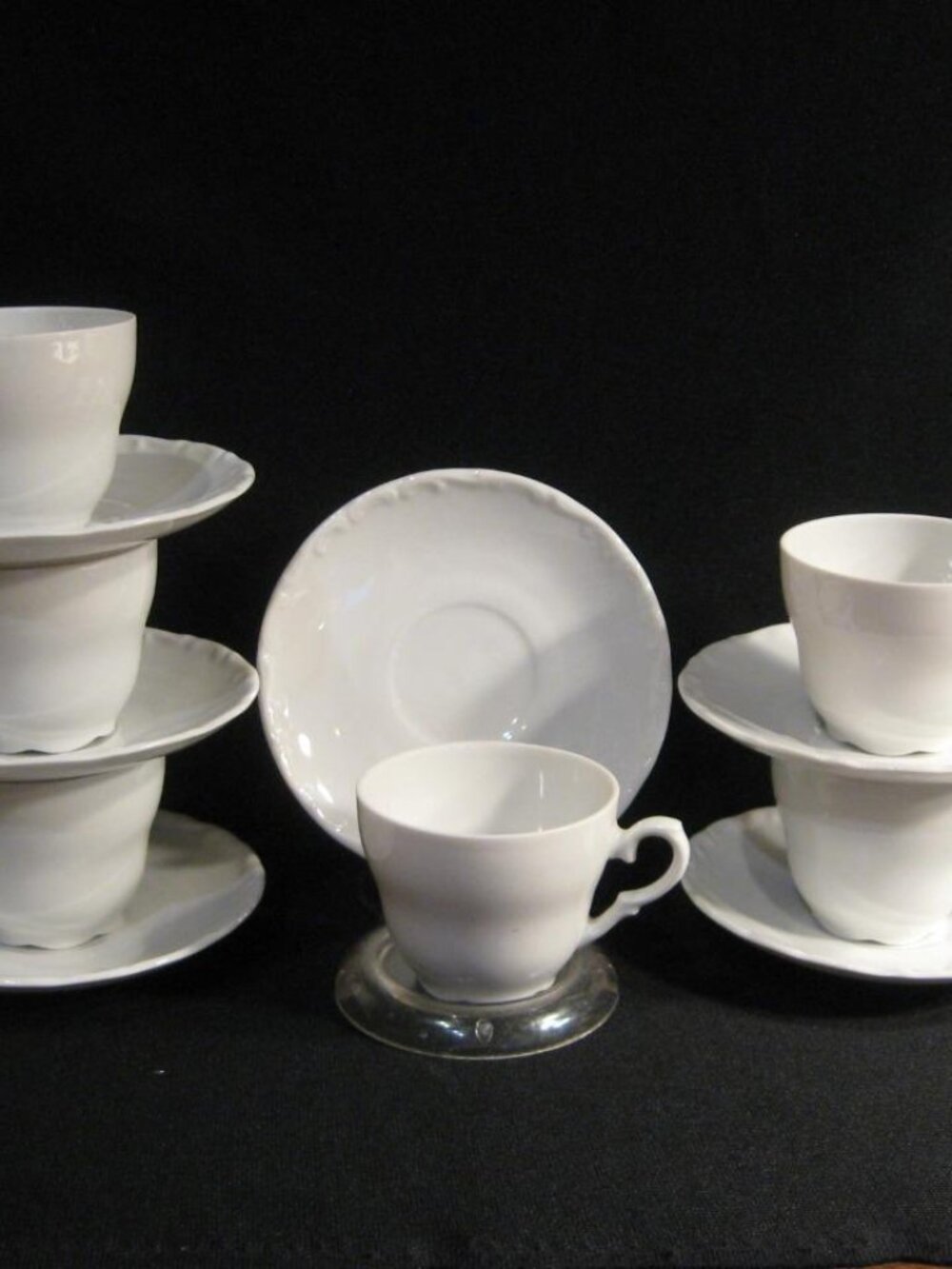 VINTAGE SCHUMANN ARZBERG BAVARIA DEMI ESPRESSO CUPS & SAUCERS - 6 SETS - MCM